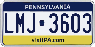 PA license plate LMJ3603