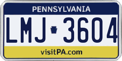 PA license plate LMJ3604