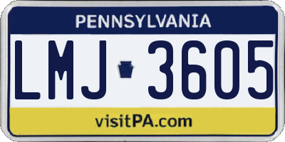 PA license plate LMJ3605