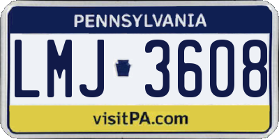 PA license plate LMJ3608