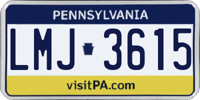 PA license plate LMJ3615