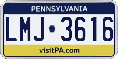 PA license plate LMJ3616