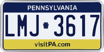 PA license plate LMJ3617