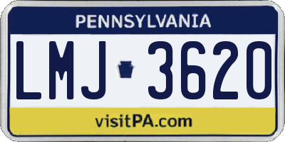 PA license plate LMJ3620
