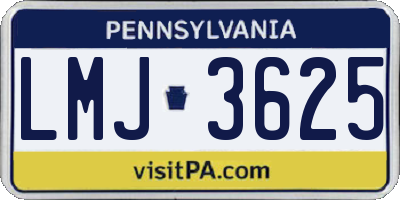 PA license plate LMJ3625