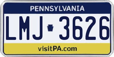 PA license plate LMJ3626