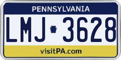 PA license plate LMJ3628