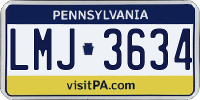 PA license plate LMJ3634
