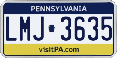 PA license plate LMJ3635