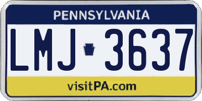 PA license plate LMJ3637