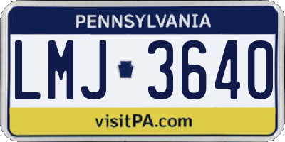 PA license plate LMJ3640