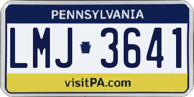 PA license plate LMJ3641
