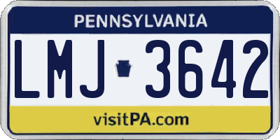 PA license plate LMJ3642