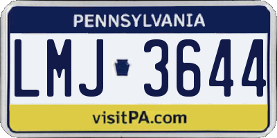 PA license plate LMJ3644