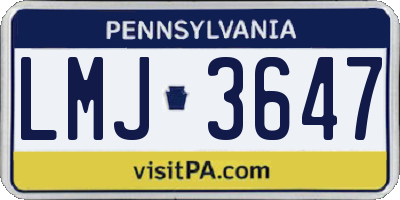PA license plate LMJ3647
