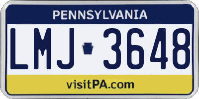 PA license plate LMJ3648