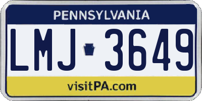 PA license plate LMJ3649