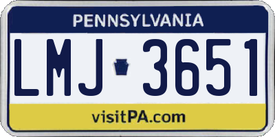 PA license plate LMJ3651