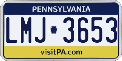 PA license plate LMJ3653