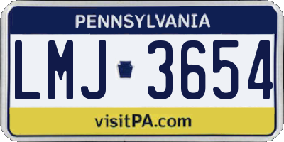 PA license plate LMJ3654