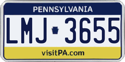 PA license plate LMJ3655