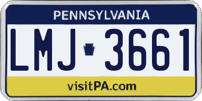 PA license plate LMJ3661