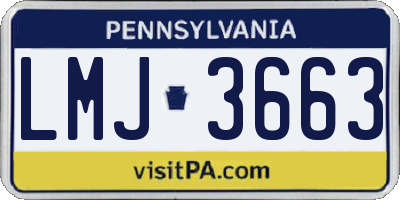PA license plate LMJ3663