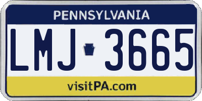 PA license plate LMJ3665