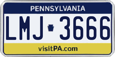 PA license plate LMJ3666