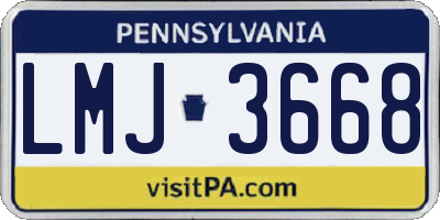 PA license plate LMJ3668