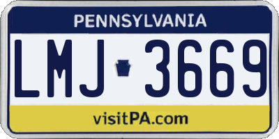 PA license plate LMJ3669