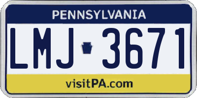 PA license plate LMJ3671