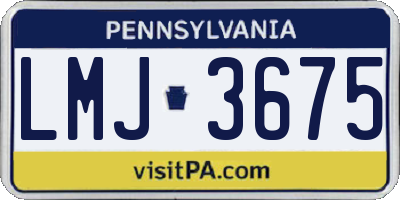 PA license plate LMJ3675