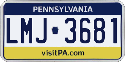 PA license plate LMJ3681