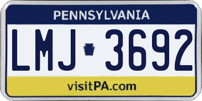 PA license plate LMJ3692