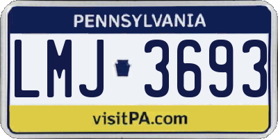 PA license plate LMJ3693