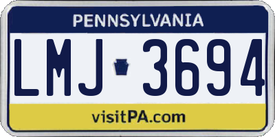 PA license plate LMJ3694