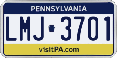 PA license plate LMJ3701