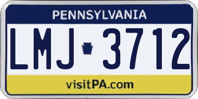 PA license plate LMJ3712