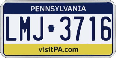 PA license plate LMJ3716