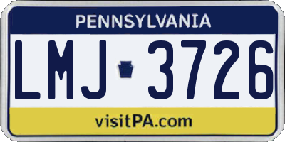 PA license plate LMJ3726
