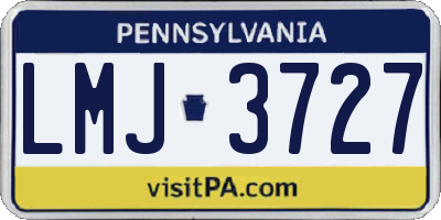 PA license plate LMJ3727