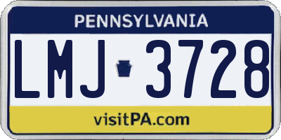 PA license plate LMJ3728