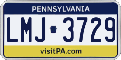 PA license plate LMJ3729