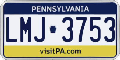 PA license plate LMJ3753