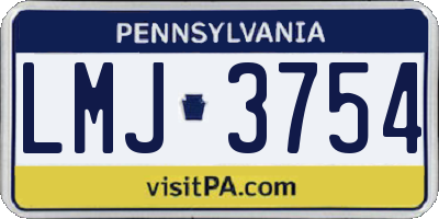PA license plate LMJ3754
