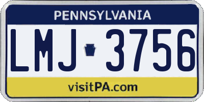 PA license plate LMJ3756