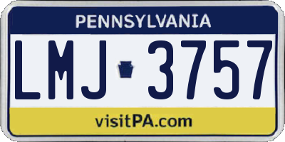 PA license plate LMJ3757