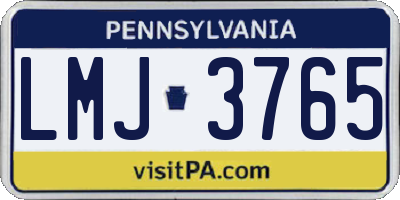 PA license plate LMJ3765