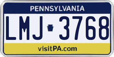 PA license plate LMJ3768